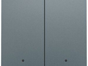 Niko Pure alu steel grey Drukknop 2-voudig met led voor Home Control Niko home control tweevoudige drukknop met leds