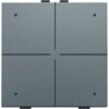 Niko Pure alu steel grey Drukknop 4-voudig met led voor Home Control Niko home control viervoudige drukknop met leds