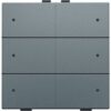 Niko Pure alu steel grey Drukknop 6-voudig met led voor Home Control Niko home control zesvoudige drukknop met leds