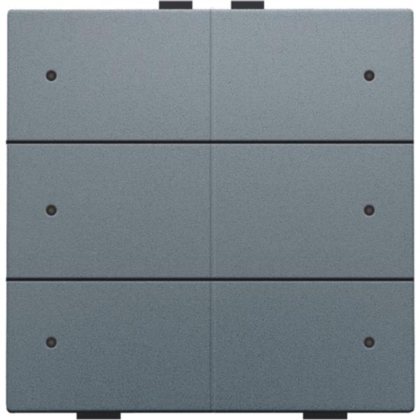 Niko Pure alu steel grey Drukknop 6-voudig met led voor Home Control Niko home control zesvoudige drukknop met leds