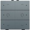 Niko Pure alu steel grey Dubbele dimbediening met led voor Home Control Niko home control tweevoudige dimbediening met leds
