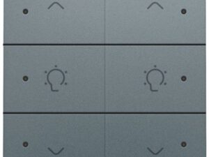 Niko Pure alu steel grey Dubbele dimbediening met led voor Home Control Niko home control tweevoudige dimbediening met leds