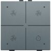 Niko Pure alu steel grey Ventilatiebediening met led voor Home Control Niko home control ventilatiebediening met Leds