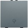 Niko Pure alu steel grey Drukknop met led symbool ”woning verlaten” Niko Pure alu steel grey