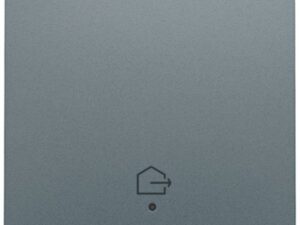 Niko Pure alu steel grey Drukknop met led symbool ”woning verlaten” Niko Pure alu steel grey