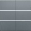 Niko Pure alu steel grey afwerkingsset voor 6-voudige potentiaalvrije drukknop 24 V Niko drukknop 6 voudig 24 Volt