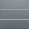Niko Pure alu steel grey Centraalplaat voor 6-voudige potentiaalvrije drukknop 24 V met leds Niko drukknop 6 voudig 24 Volt met LED