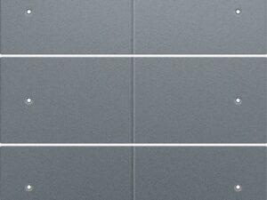 Niko Pure alu steel grey Centraalplaat voor 6-voudige potentiaalvrije drukknop 24 V met leds Niko drukknop 6 voudig 24 Volt met LED