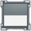 Niko Pure alu steel grey Toets met tekstveld voor enkelvoudige schakelaar of drukknop Niko Pure alu steel grey