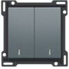 Niko Pure alu steel grey Toets met dubbele lens voor schakelaar of drukknop Niko Pure alu steel grey