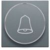 Niko Pure alu steel grey Toets met ring met symbool ‘bel’ voor drukknop 6A Niko Pure alu steel grey