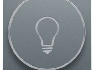 Niko Pure alu steel grey Toets met ring met symbool ‘lamp’ voor drukknop 6A Niko Pure alu steel grey