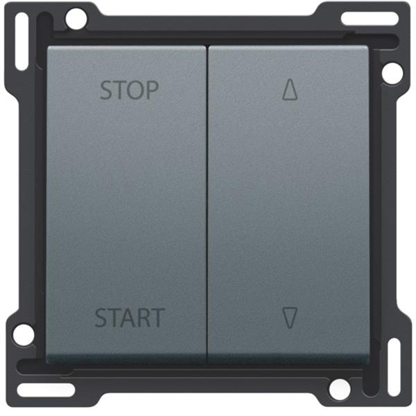 Niko Pure alu steel grey Toets voor elektrisch gescheiden rolluikschakelaar Niko Pure alu steel grey