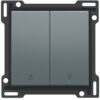 Niko Pure alu steel grey Toets 2-voudig voor rolluikdrukknop Niko Pure alu steel grey