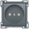 Niko Pure alu steel grey Centraalplaat voor wandcontactdoos 2P kinderveiligheid 21mm Niko Pure alu steel grey