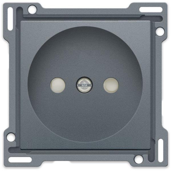 Niko Pure alu steel grey Centraalplaat voor wandcontactdoos 2P kinderveiligheid 21mm Niko Pure alu steel grey