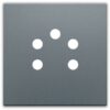 Niko Pure alu steel grey Centraalplaat voor 5-polige telefooncontactdoos Niko Pure alu steel grey