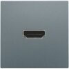 Niko Pure alu steel grey Centraalplaat met HDMI-naar-HDMI-aansluiting Niko Pure alu steel grey