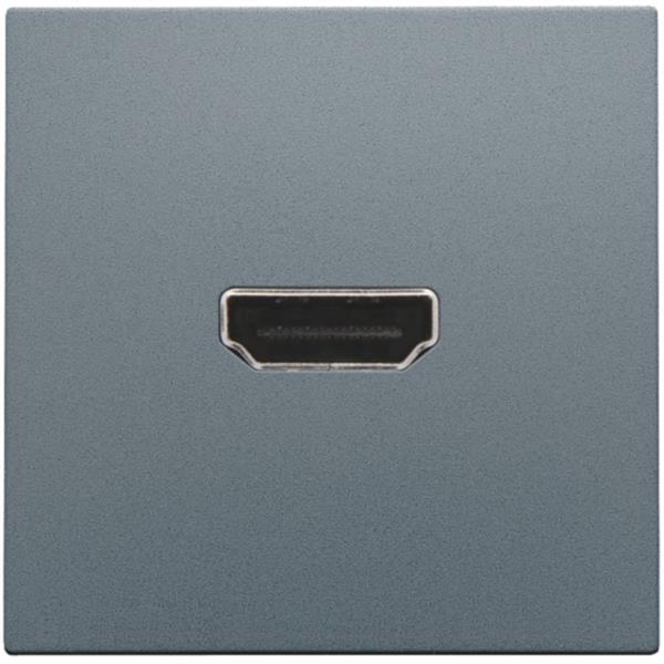 Niko Pure alu steel grey Centraalplaat met HDMI-naar-HDMI-aansluiting Niko Pure alu steel grey