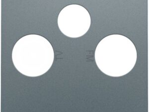 Niko Pure alu steel grey Centraalplaat voor coaxaansluitingen tv + FM + satelliet Niko Pure alu steel grey
