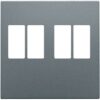 Niko Pure alu steel grey Centraalplaat voor 2x luidsprekeraansluiting Niko Pure alu steel grey
