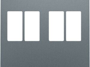 Niko Pure alu steel grey Centraalplaat voor 2x luidsprekeraansluiting Niko Pure alu steel grey