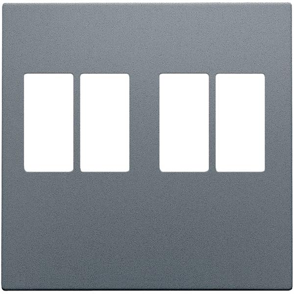 Niko Pure alu steel grey Centraalplaat voor 2x luidsprekeraansluiting Niko Pure alu steel grey
