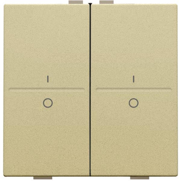 Niko Pure alu gold Toets 2-voudig met opdruk I en 0 voor drukknop of RF-wandzender 4-voudig Niko draadloze schakelaar met vier toetsen