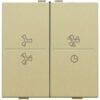 Niko Pure alu gold Toets 2-voudig ventilator 0-3voor drukknop of RF-wandzender 4-voudig Niko draadloze schakelaar met vier toetsen
