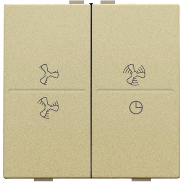 Niko Pure alu gold Toets 2-voudig ventilator 0-3voor drukknop of RF-wandzender 4-voudig Niko draadloze schakelaar met vier toetsen