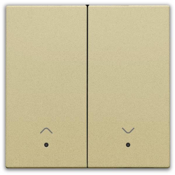 Niko Pure alu gold Toets 2-voudig met lens voor elektronische rolluikschakelaar Niko Pure alu gold