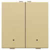 Niko Pure alu gold Drukknop 2-voudig met led voor Home Control Niko home control tweevoudige drukknop met leds