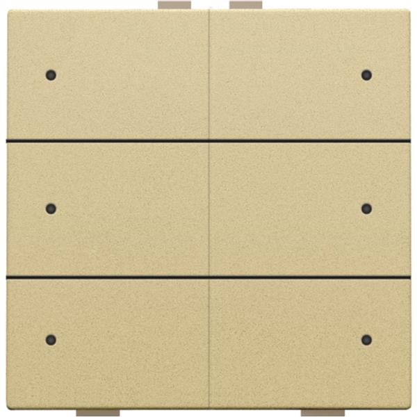 Niko Pure alu gold Drukknop 6-voudig met led voor Home Control Niko home control zesvoudige drukknop met leds