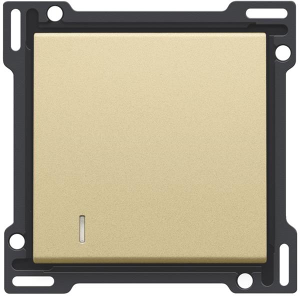 Niko Pure alu gold Toets met lens voor enkelvoudige schakelaar of drukknop Niko Pure alu gold