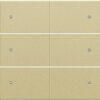 Niko Pure alu gold Centraalplaat voor 6-voudige potentiaalvrije drukknop 24 V met leds alu gold co Niko drukknop 6 voudig 24 Volt met LED