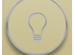 Niko Pure alu gold Toets met ring met symbool ‘lamp’ voor drukknop 6A Niko Pure alu gold
