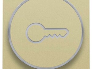 Niko Pure alu gold Toets met ring met symbool ‘sleutel’ voor drukknop 6A Niko Pure alu gold