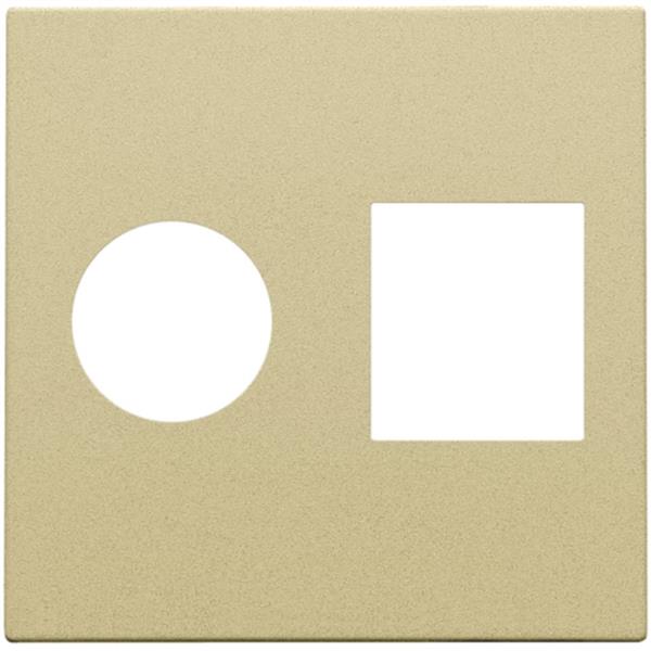 Niko Pure alu gold Centraalplaat TV + RJ45 Telenet Interkabel alu gold coated Niko Pure alu gold