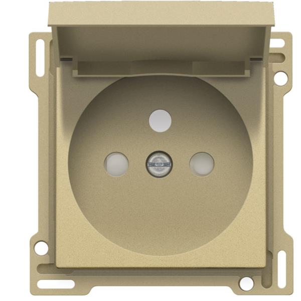 Niko Pure alu gold Centraalplaat + klapdeksel vr wandcontactdoos 2P+A veiligh. 28