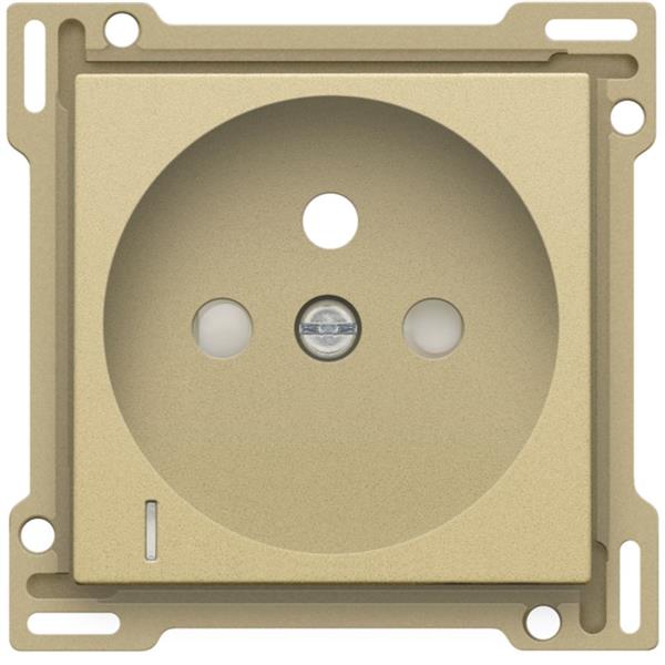 Niko Pure alu gold Centraalplaat met lens voor wandcontactdoos 2P+A veiligh. 28