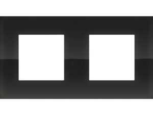 Niko Pure liquid black Horizontale Afdekplaat 2-voudig met 71 mm centerafstand Niko Pure liquid black
