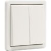 Niko Hydro wit dubbele drukknop 10 A/250 Vac met 2 N.O.- of N.G.-contacten met insteekklemmen Niko Hydro Wit schakelaars
