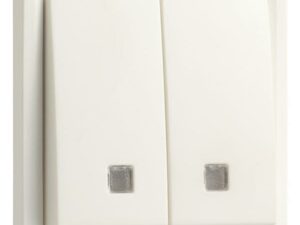 Niko Hydro wit verlichtbare dubbele drukknop 10 A/250 Vac met 2 N.O.- of N.G.-contacten met insteekklemmen Niko Hydro Wit schakelaars