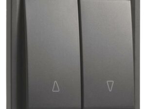 Niko Hydro zwart rolluikdrukknop 10 A/250 Vac mechanisch vergrendeld en elektrisch gescheiden met insteekklemmen Niko Hydro Zwart schakelaars