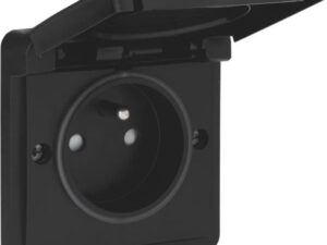 Niko Hydro zwart Wandcontactdoos opbouw 2P+A 16 A/250VAC veiligheid steekklemmen Niko Hydro Zwart stopcontacten