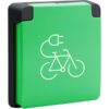 Niko Hydro zwart Fiets oplaadpunt 2P+A 16A 250VAC veiligheid steekklemmen IP55 Niko Hydro Zwart stopcontacten
