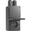 Niko Hydro zwart dubbele wandcontactdoos 16A 250V verticaal 2 ingang M20 bovenaan Niko Hydro Zwart stopcontacten