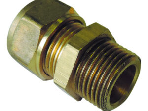 Knelovergangsstuk messing 10mm x 1/2" M