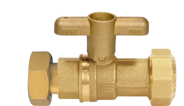 Effebi Tof Push Comet bolkraan volle doorlaat temperatuurbereik max. 80°C werkdruk PN 16 (20°C) 3/4″M x 25 mm PE anti-zink legering vlinderhendel met losse moer Bolafsluiters Vlinder