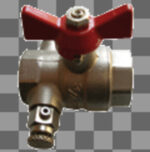 bolkraan met aftappunt volle doorlaat hendel papillon 1/2″FF Bol afsluiter met aftap